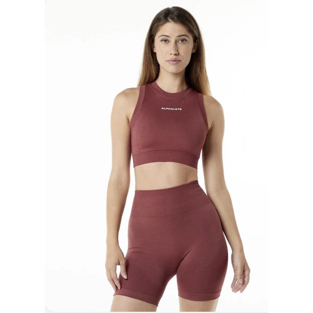 Alphalete Woman’s Ozone Crop Bra - Gingerbread, Size XS